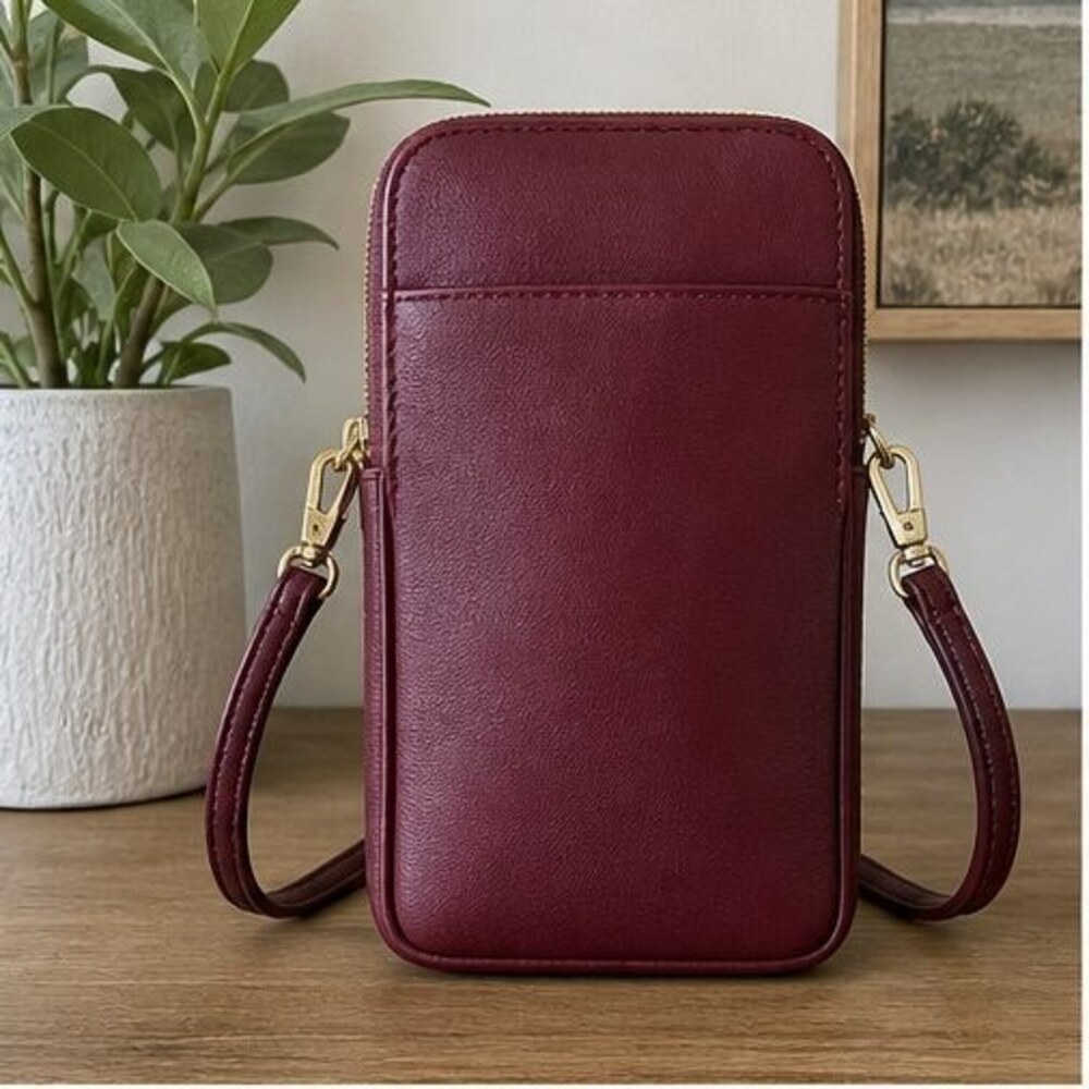 Burgundy Faux Leather Bag